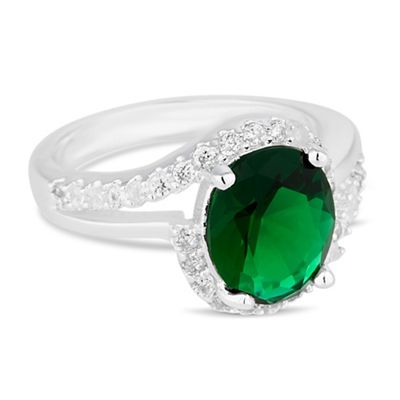 Green cubic zirconia statement ring